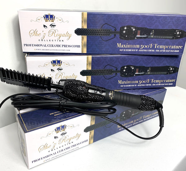 Slayed N' Laid Professional Ceramic Press Comb – She'z Royalty Collection
